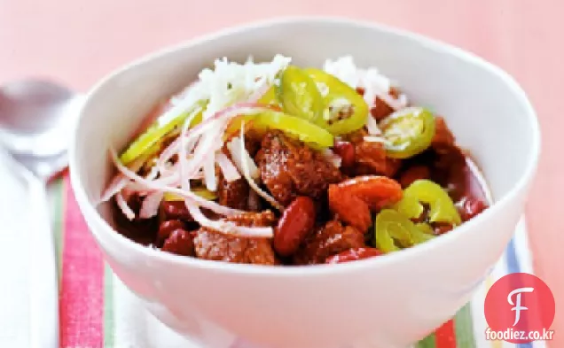 땅딸막 한 쇠고기 칠리