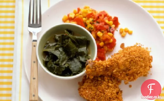콘플레이크 겉 껍질이 구운 닭고기