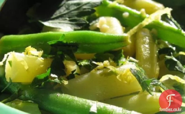 마늘 문자열/녹색 콩 샐러드