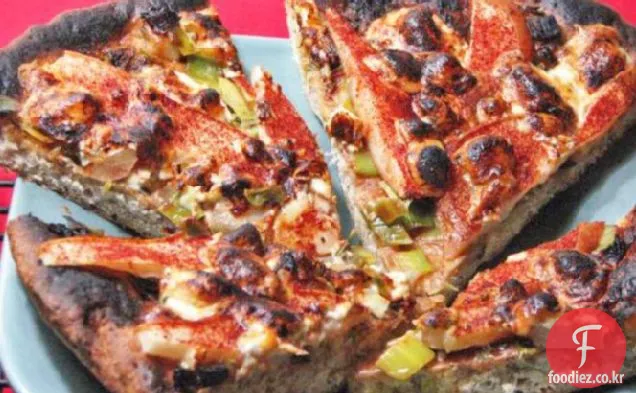캐러멜 파,배,블루 치즈 피자
