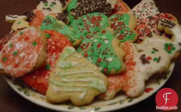 마사의 블루 리본 설탕 쿠키-크리스마스