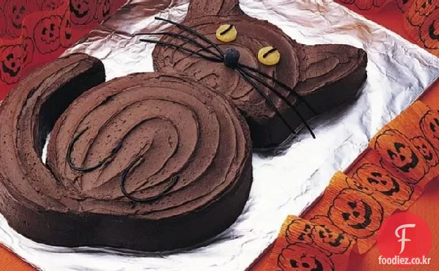 할로윈 검은 고양이 케이크