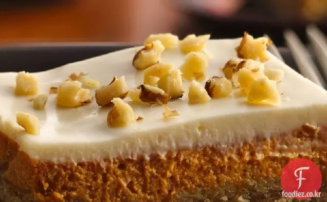 호박 치즈 케이크 사각형