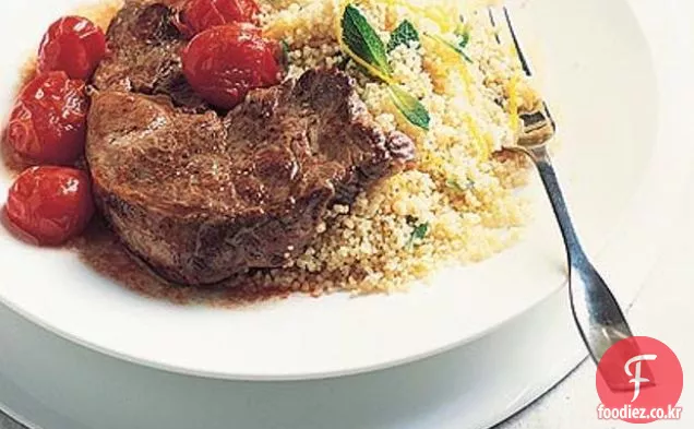 레몬 쿠스쿠스를 곁들인 양고기&체리 토마토