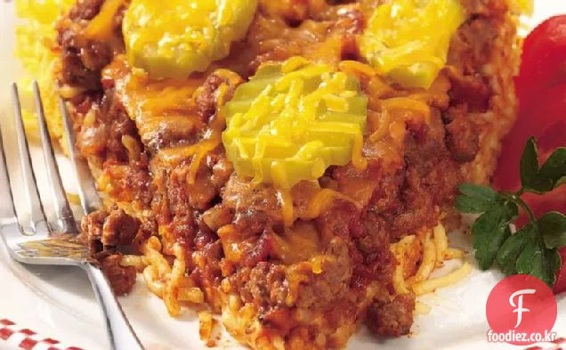 치즈 버거 스파게티 파이