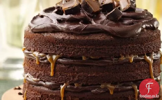 키 크고 어둡고 단단한 초콜릿 레이어 케이크