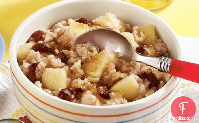 슬로우 쿠커 애플 크랜베리 오트밀
