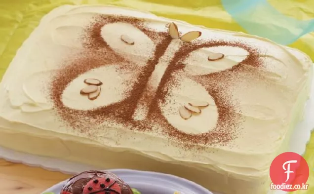 나비 스텐실 케이크