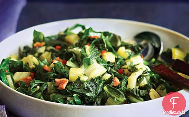 Sautéed 스위스 챠드와 함께 체타