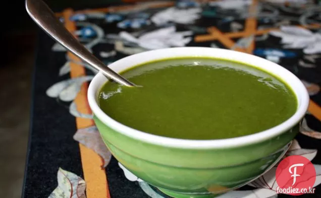 호박,근대,고수를 곁들인 녹색 여신 수프
