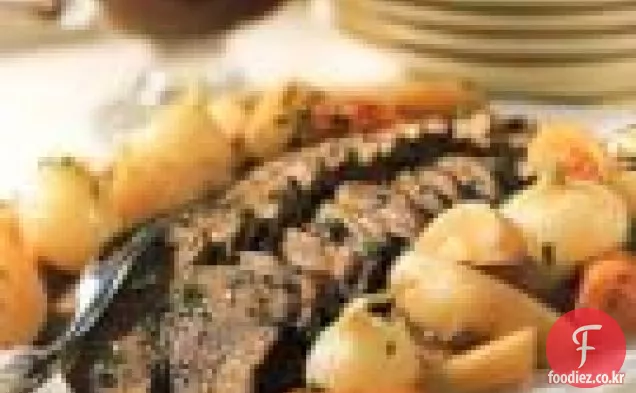 야채와 함께 라운드의 눈