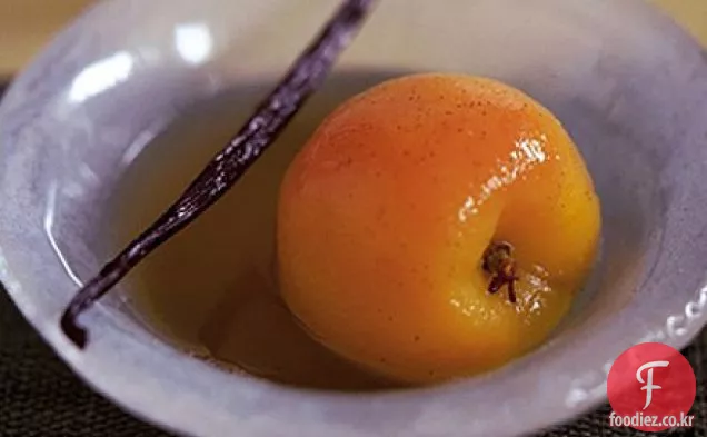 바닐라 데친 복숭아