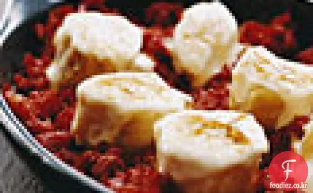 토마토 마늘 콩피에 소금 대구