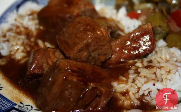 김치 찌개 쇠고기 팁과 쌀