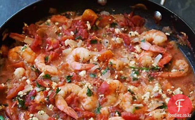 토마토 페타 소스에 구운 새우