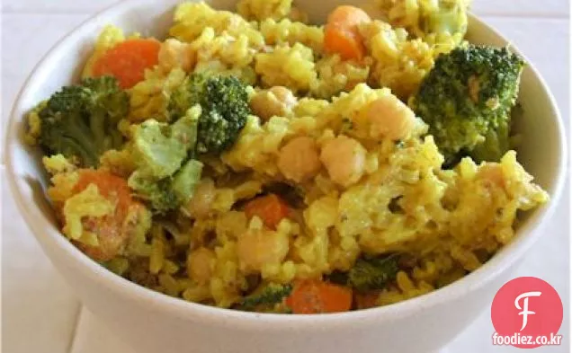 야채,해초 및 콩나물과 쌀