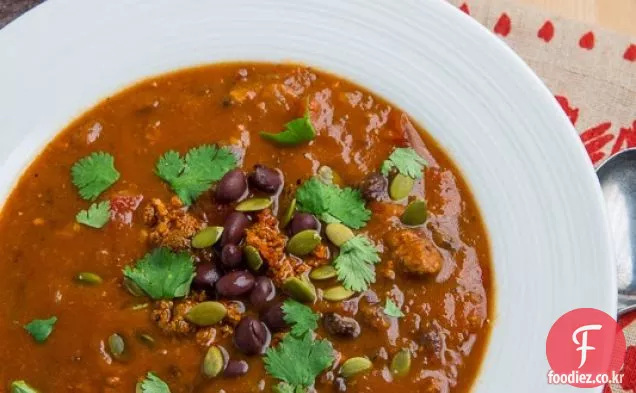 호박 쵸 리자와 검은 콩 수프