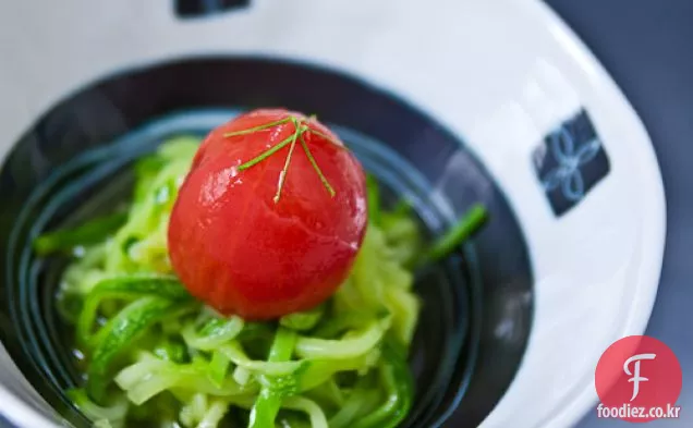 호박과 데친 토마토