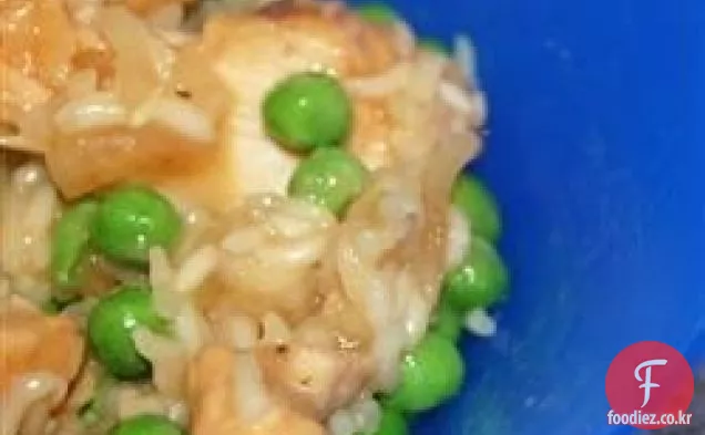 쉬운 맛있는 닭고기와 쌀 캐서롤