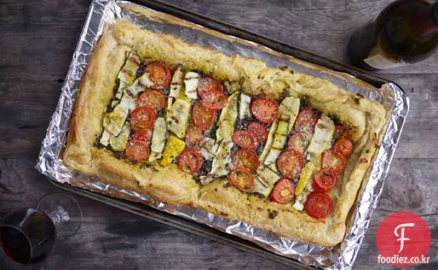 주키니,토마토,페스토 타르트