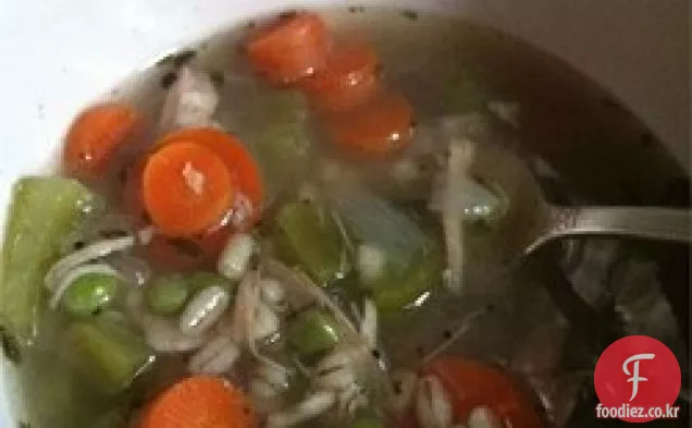 왕성한 보리 칠면조 수프