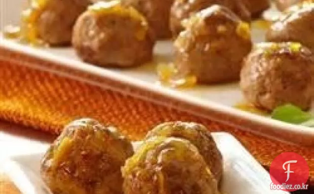 오렌지 유약 칠면조 미트볼