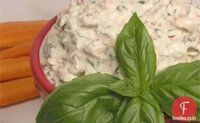 여름 신선한 토마토 바질 딥