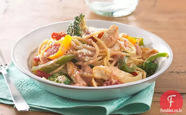 크림 토마토와 치킨 스파게티