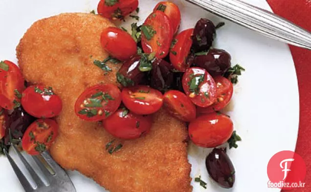 토마토 올리브 샐러드와 닭 가슴살