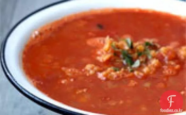오늘 저녁 식사:빨간 렌즈 콩과 토마토 수프