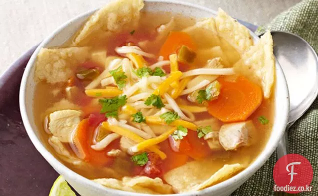 슬로우 쿠커 치킨 토틸라 수프