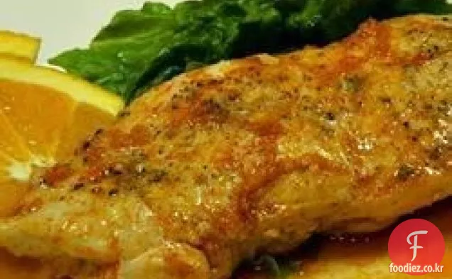 구운 오렌지 유약 치킨