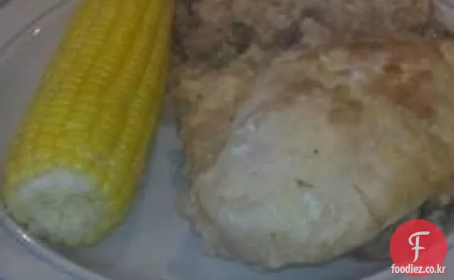 버섯 쉬운 닭고기와 쌀