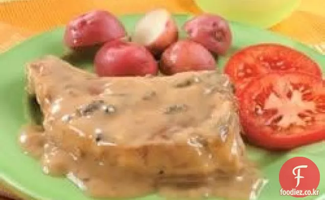 버섯 마늘 돼지 갈비