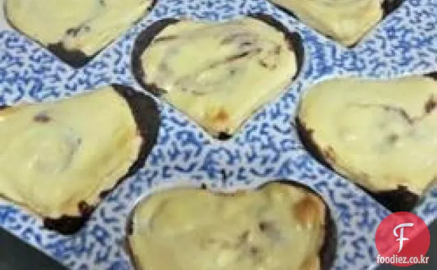 브라우니 치즈 케이크 하트