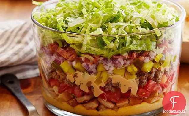 9 층 치즈 버거 딥