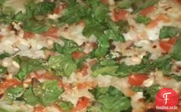 빨강,흰색 및 녹색 피자