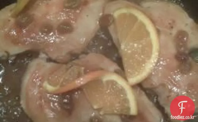 오렌지 찐 버번 치킨