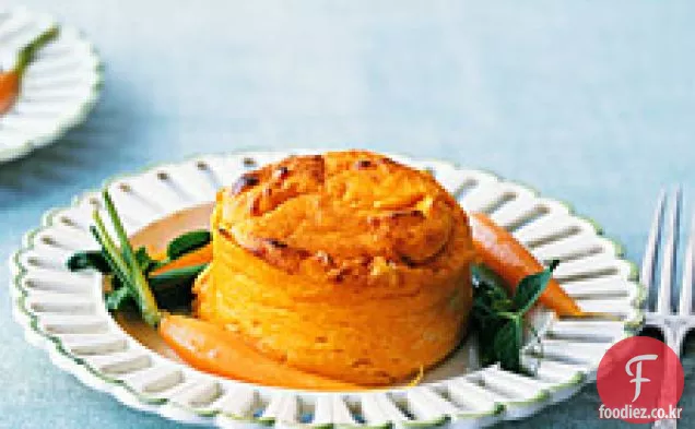 버터 봄 야채와 당근 푸딩 수플레