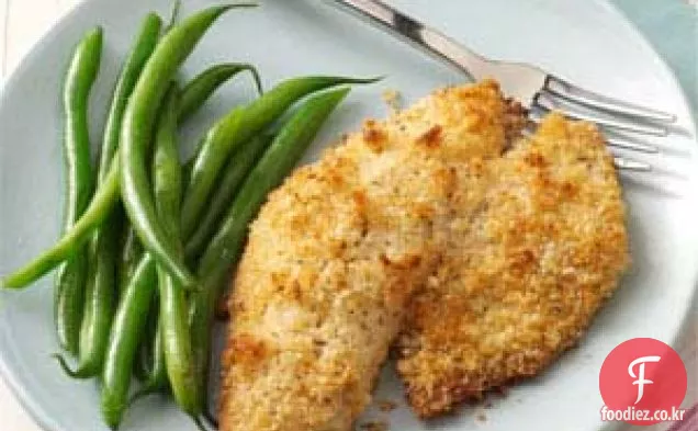 빵가루 입힌 구운 틸라피아