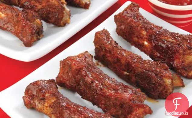 연기가 자욱한 갈비