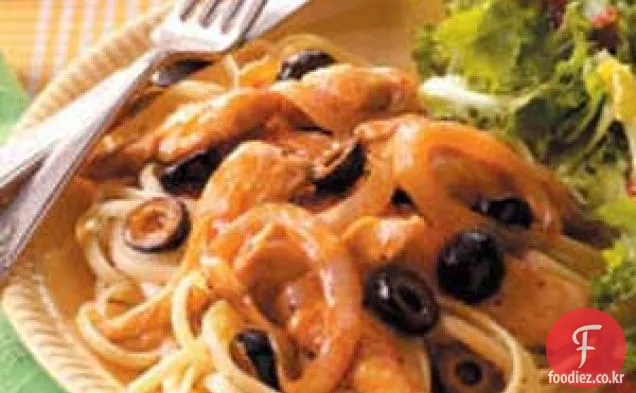 허니 오렌지 치킨과 파스타