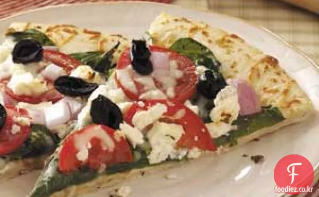그리스 시금치 피자