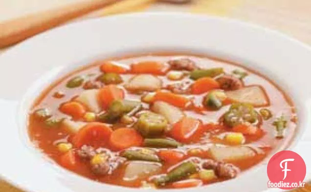 야채 다진 소고기 수프