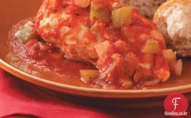 크리올 포치드 치킨 브레스트