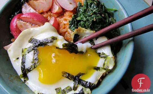 현미와 무 비빔밥