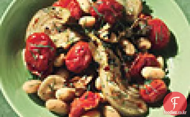 올리브 오일 구운 토마토와 흰 콩 회 향