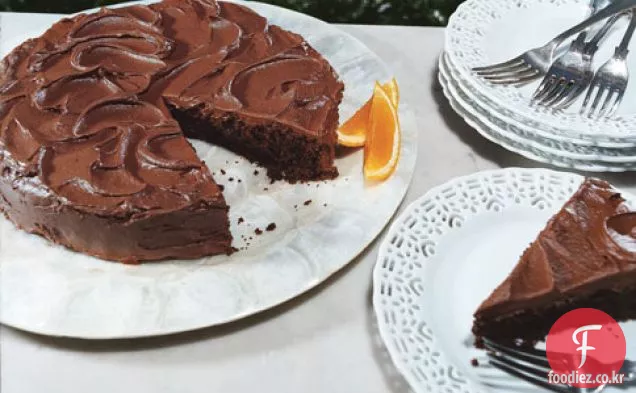 초콜릿 오렌지 설탕을 입힌 초콜릿 케이크