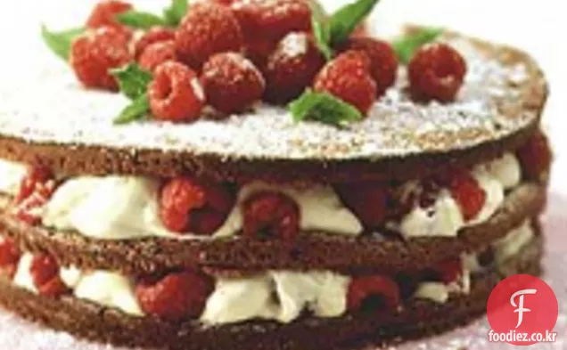 모나 파루 지아의 저탄수화물 초콜릿과 라즈베리 케이크