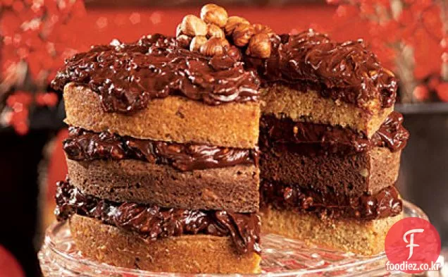 더블 너트 흠뻑 초콜릿 케이크